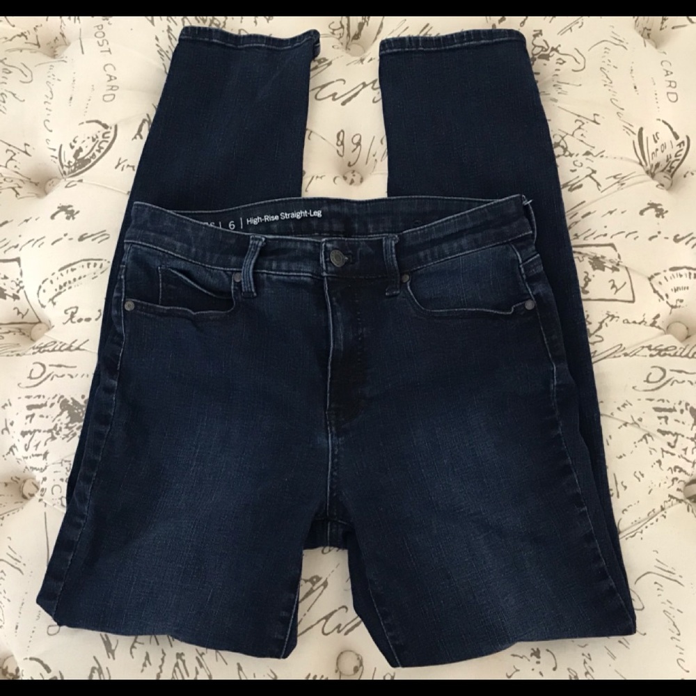 Talbots Dark Wash High Rise Straight Leg Jean SZ 6